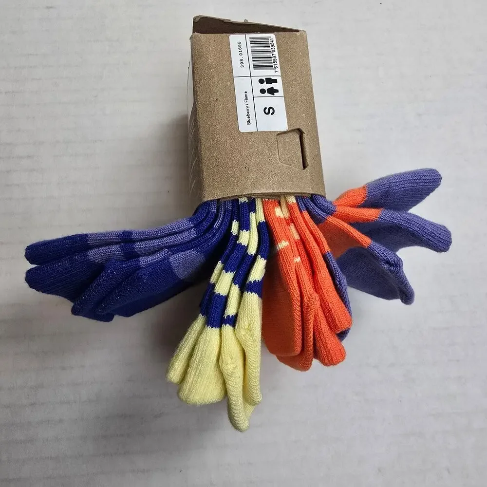 On Running Kids Crew Socks Size S/9.5-12.5/EU26-30 4pk Blueberry Flame